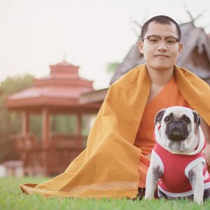 Monk with Pug