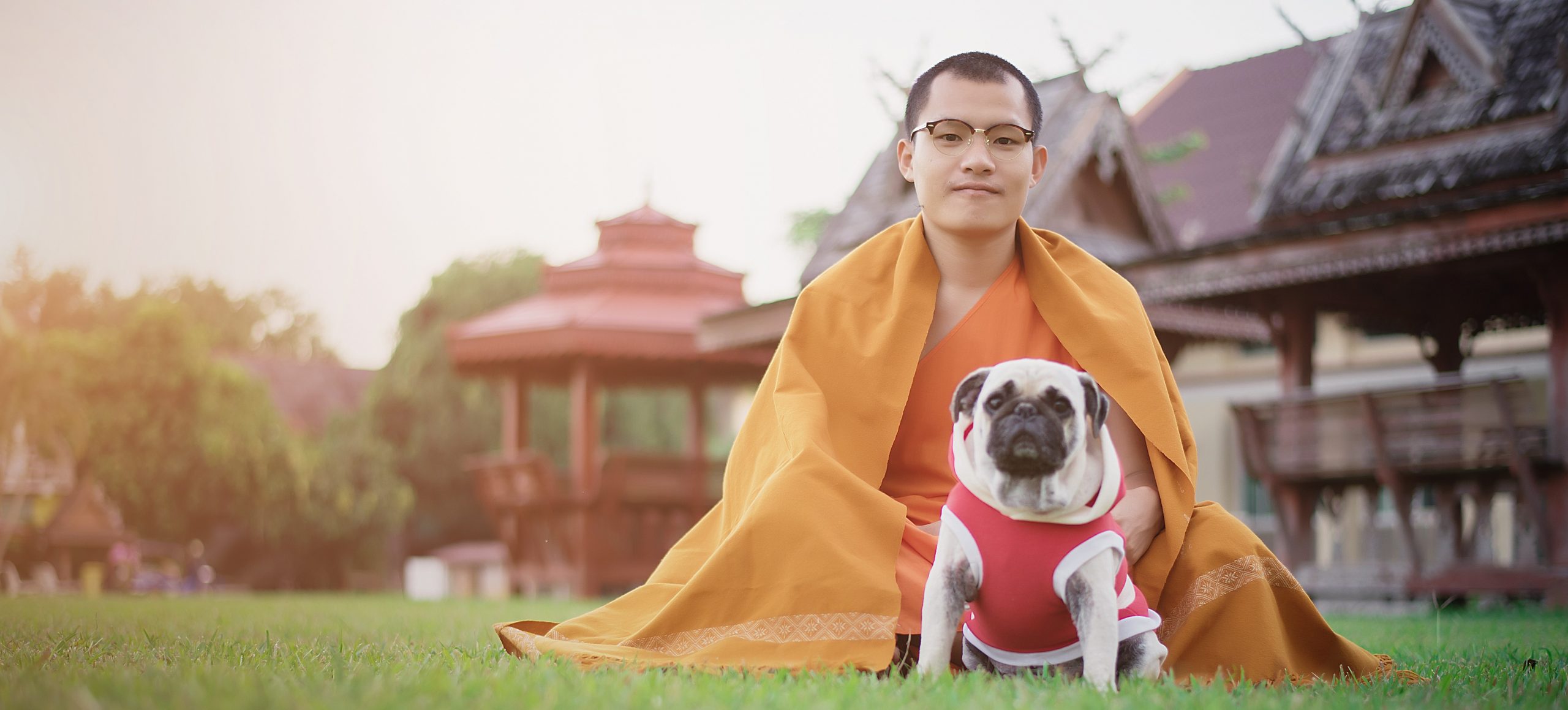 Monk with Pug